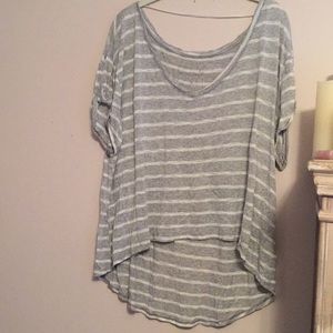 Free People short sleeve striped gray tee M